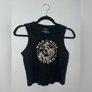 Black Wild West Rodeo Tank Top